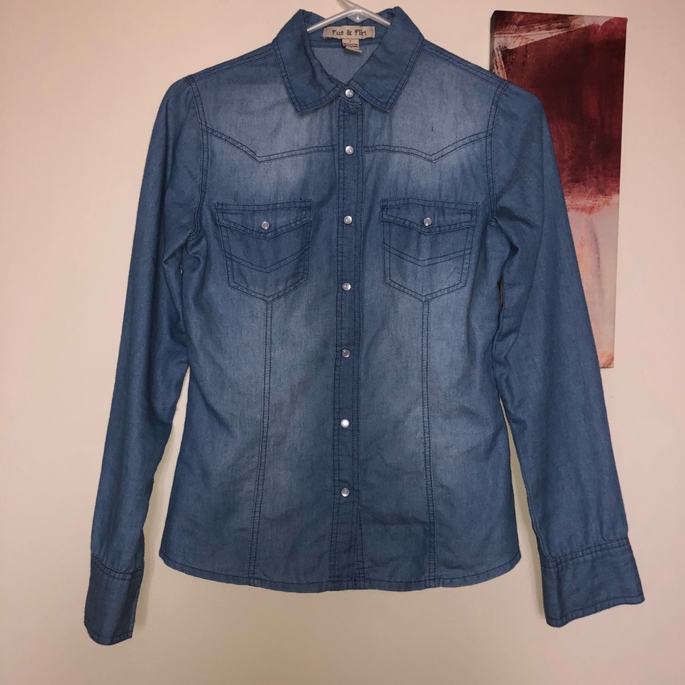Jean shirt button up